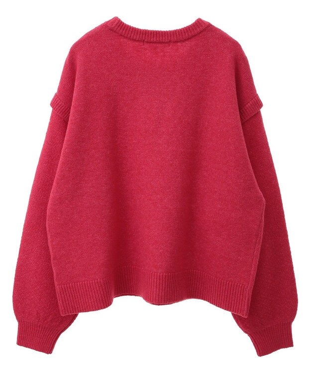 Green Parks 袖かのこニットプルオーバー Pink