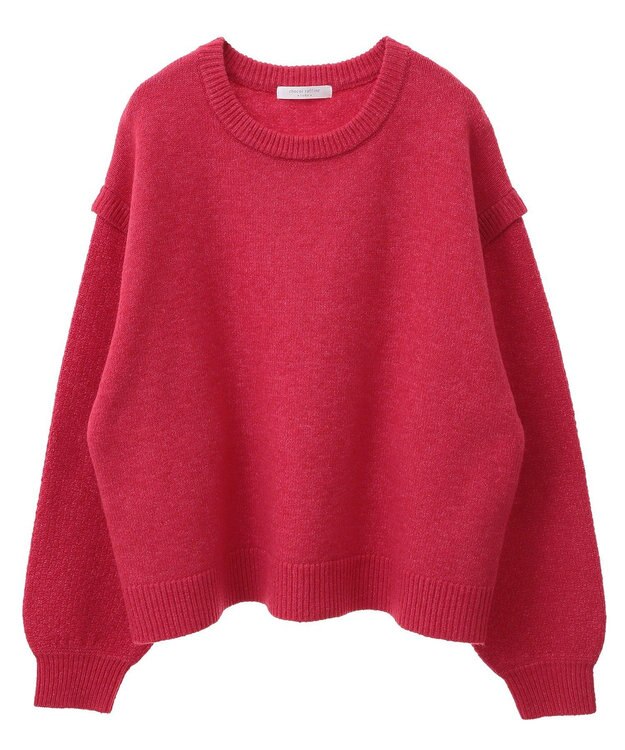 Green Parks 袖かのこニットプルオーバー Pink