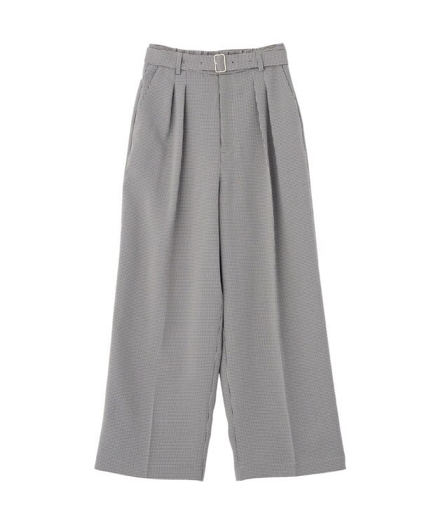 earth music&ecology 【予約】アソートツータックベルトパンツ チェック