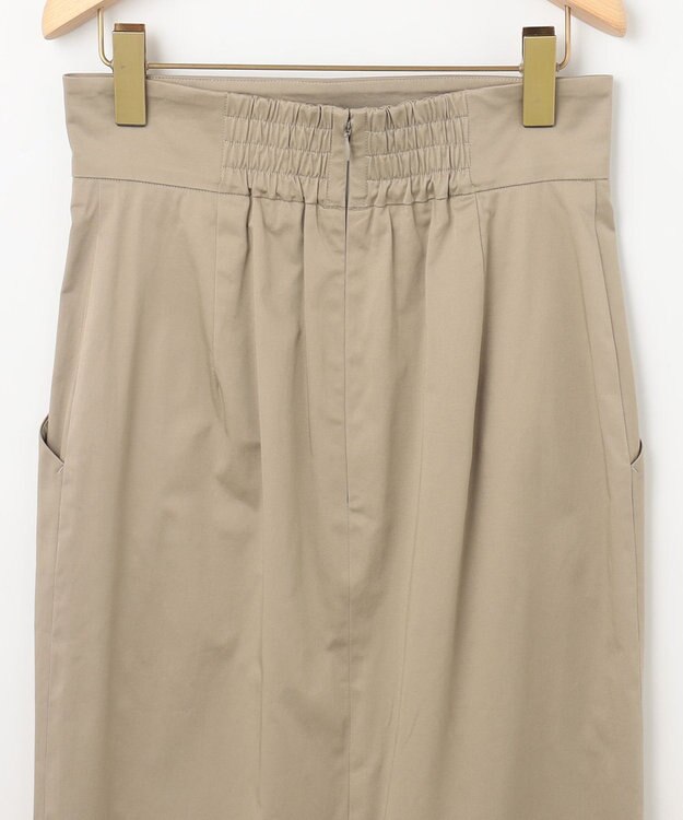 組曲 【WEB限定】サテンストレッチ Iラインスカート モカベージュ系