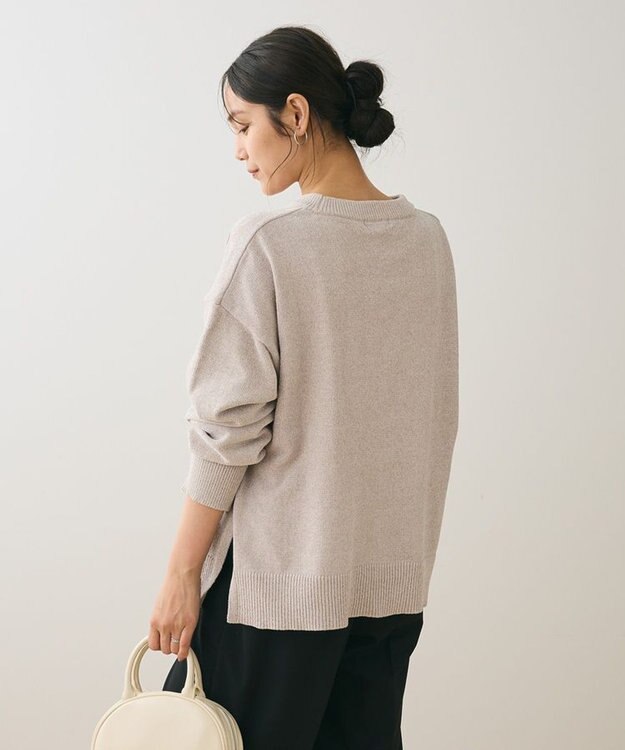 Green Parks ベロアモールリラックスサイズニットプルオーバー Light Gray