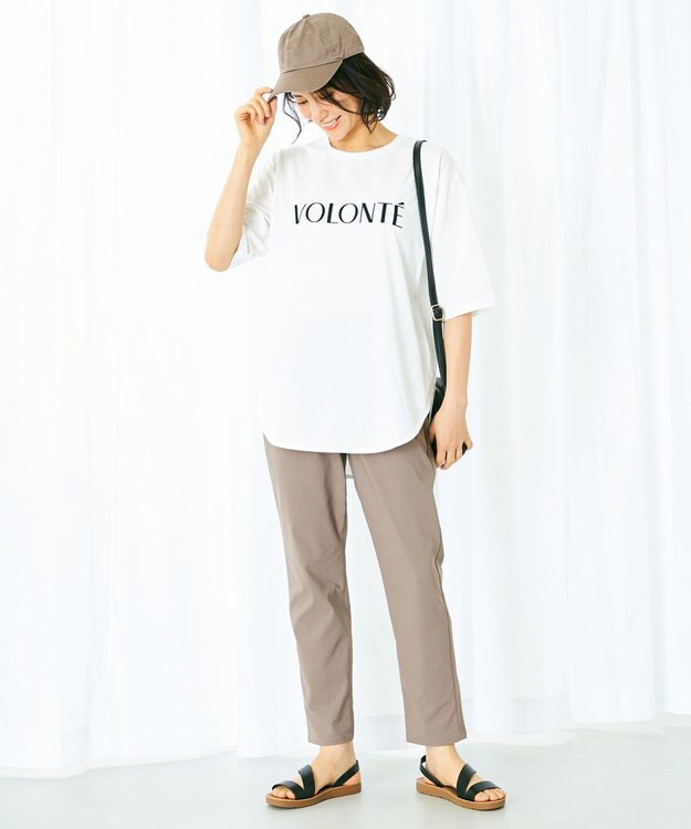 ANY L 【洗える】フロッキーロゴ Tシャツ オフホワイト