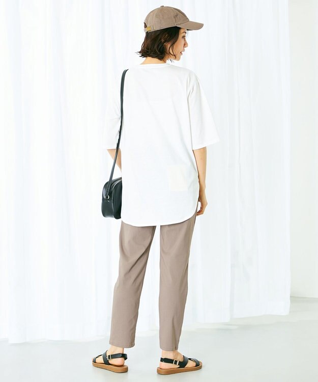 ANY L 【洗える】フロッキーロゴ Tシャツ オフホワイト