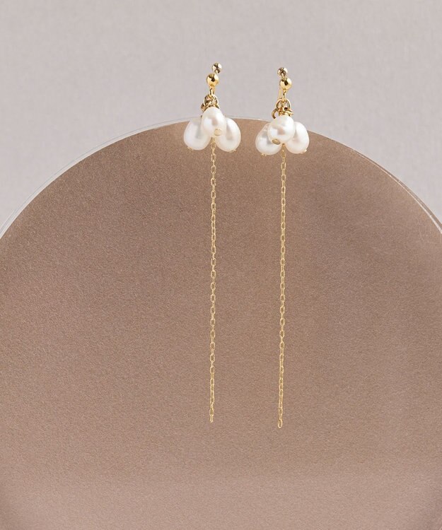 Phoebe プレシャススリーウォーターパールイヤリング ゴールド