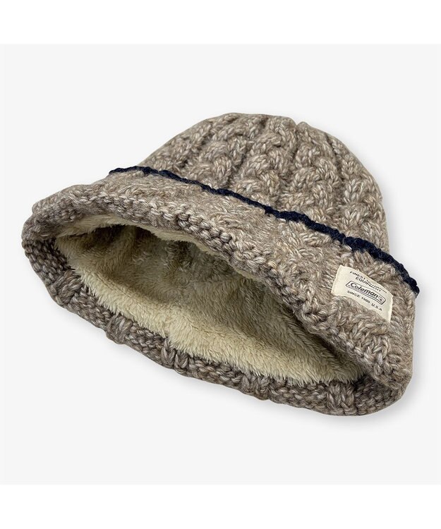 林八百吉商店 Coleman 裏ボアケーブル編みワッチ モカ