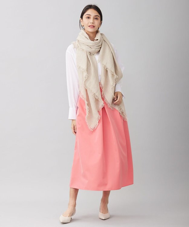 自由区 【洗える】タフタタック スカート ピンク