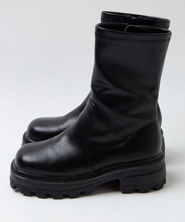 WEGO 【XLサイズ展開あり】ストレッチショートブーツ ブラック
