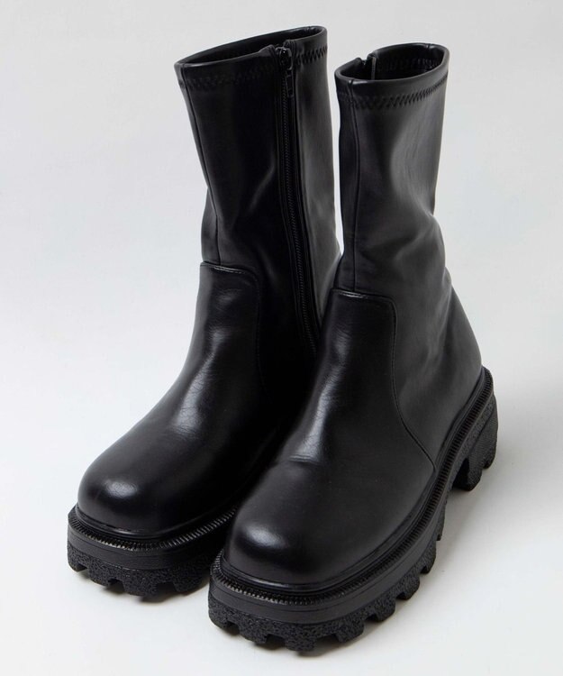 WEGO 【XLサイズ展開あり】ストレッチショートブーツ ブラック