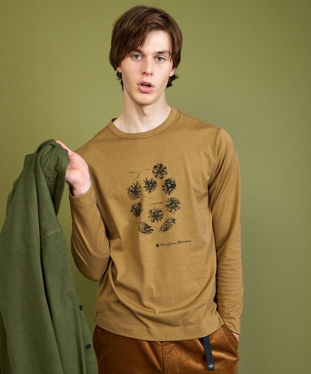 JOSEPH ABBOUD MOUNTAIN 【テーム・ヤルビー コラボ・サスティナブル】ビオグレース天竺 Tシャツ キャメル系