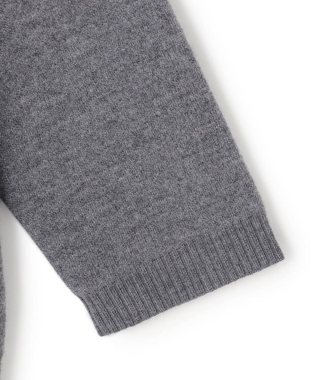 BEIGE， CHICORA / レザーポケット付きウールニットジャケット Md.Gray