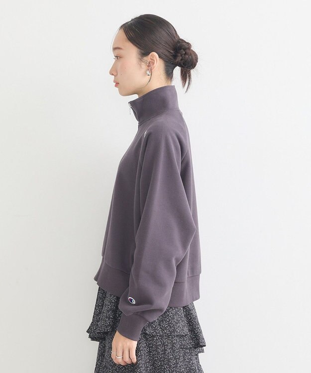 earth music&ecology チャンピオン　ｅｍａｅハーフジップ裏毛プルオーハ Charcoal Gray