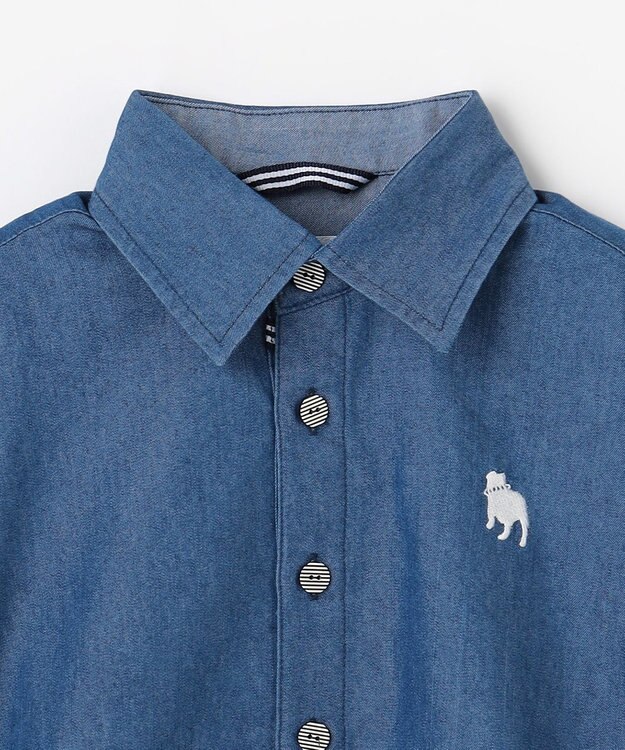 J.PRESS KIDS 【100-130cm】バックブル ダンガリー 半袖シャツ ネイビー