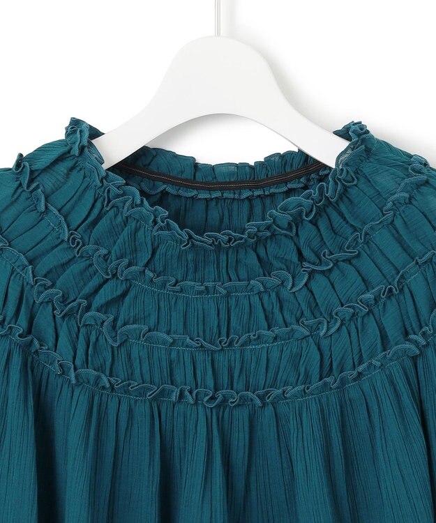 23区 【SLOW/一部店舗限定】コットンクレープ ブラウス ダルブルー系