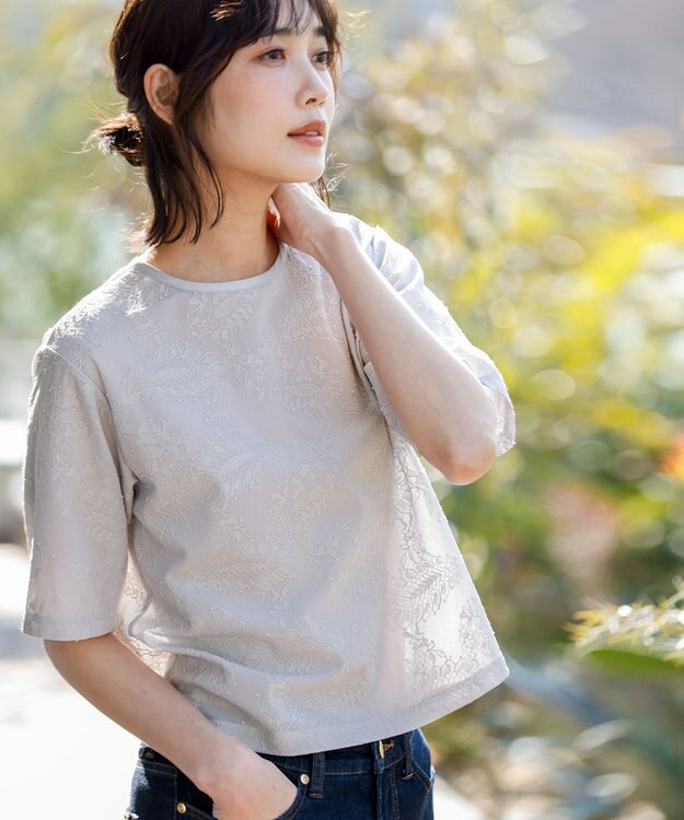 ANY SIS レースクロップド プルオーバー アイスグレー