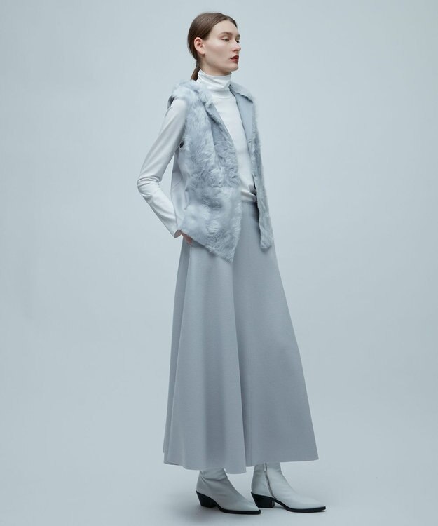 BEIGE， 【S-size】CORBY / フレアスカート Sax