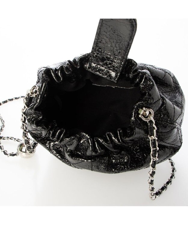 UNBILLION カシュカシュ cachecache / 口元ギャザーメタリックキルトミニショルダー ブラック