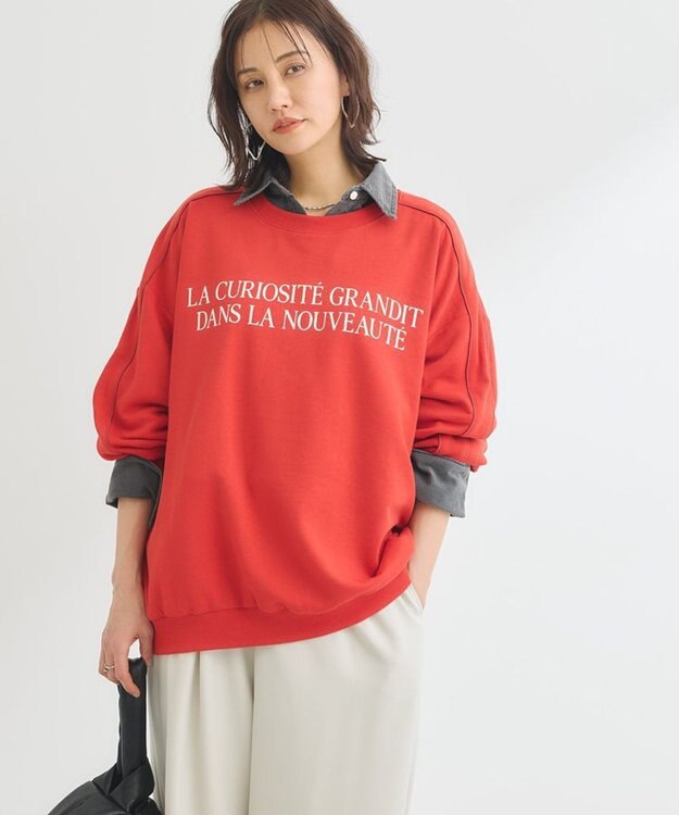 Green Parks 袖パイピングロゴチュニック Red