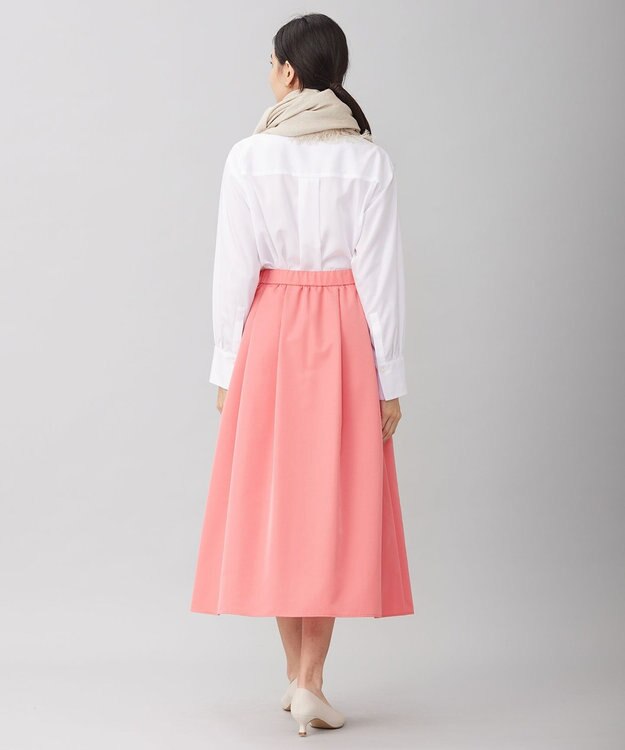 自由区 【洗える】タフタタック スカート ピンク