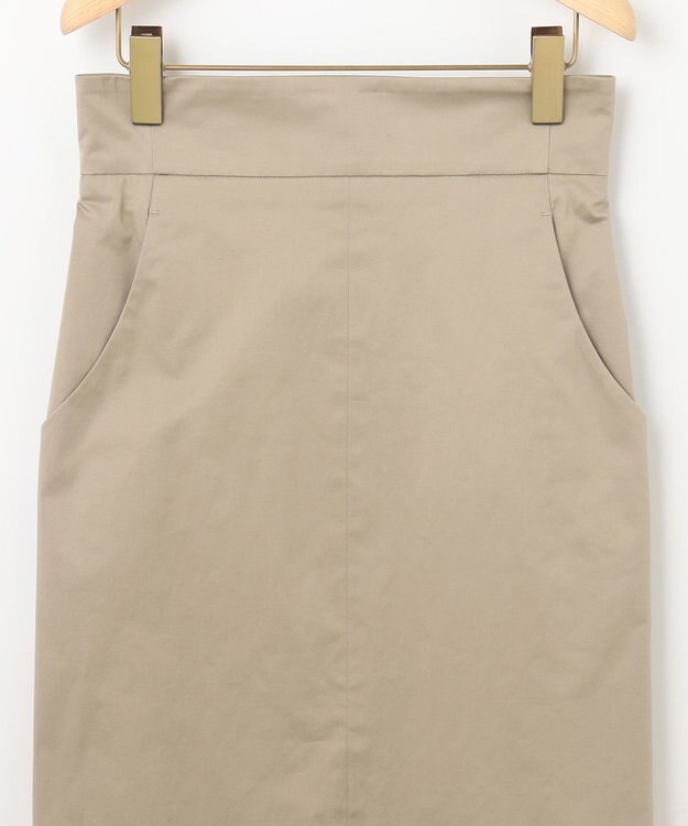 組曲 【WEB限定】サテンストレッチ Iラインスカート モカベージュ系