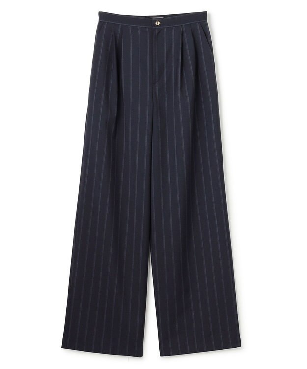 BEIGE， 【セットアップ対応】GEORGE / ウールストライプ  ツータックパンツ Navy Stripes