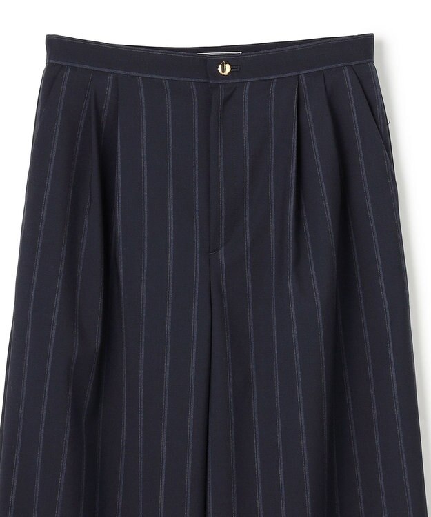 BEIGE， 【セットアップ対応】GEORGE / ウールストライプ  ツータックパンツ Navy Stripes
