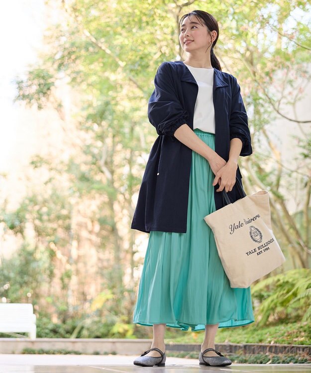 ANY 【ウエストゴム】ラップギャザースカーチョ グリーン