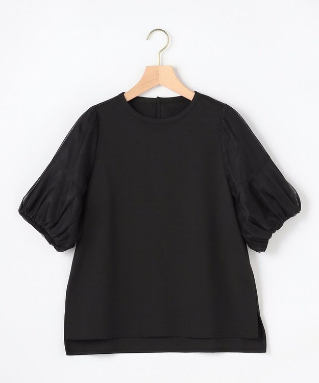 組曲 【先行予約・WEB限定】コットンポンチ チュールコンビ カットソー ブラック系
