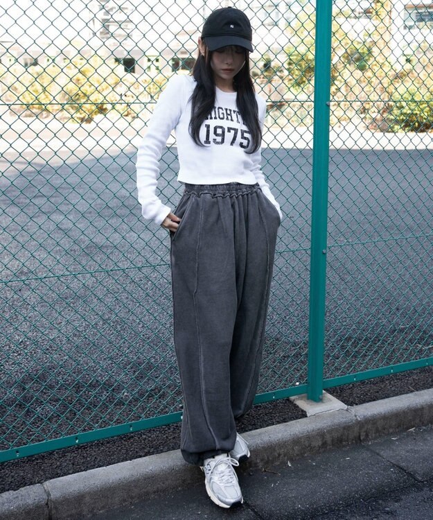 WEGO 【ユニセックス着用ITEM/ウエストゴム】スウィッチングスウェットパンツ ブラックその他