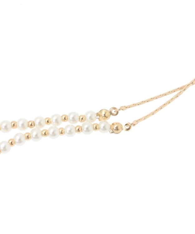 Maison de FLEUR パールリボンスライドネックレス Gold