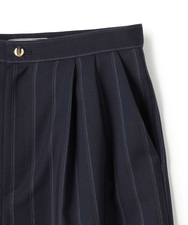 BEIGE， 【セットアップ対応】GEORGE / ウールストライプ  ツータックパンツ Navy Stripes