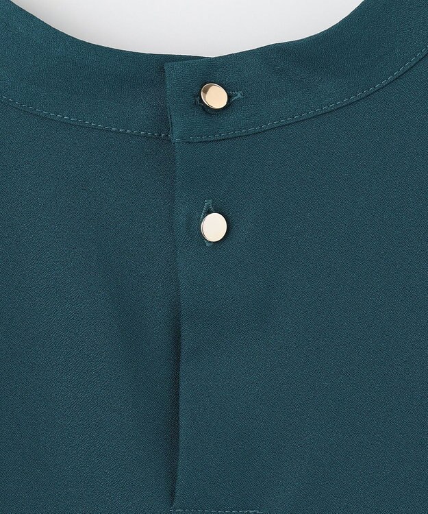 ANY タックボリュームブラウス ピーコックグリーン