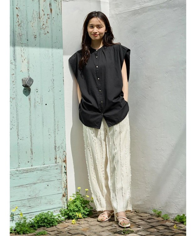 Green Parks ・ＥＬＥＮＣＡＲＥ　ＤＵＥバンドカラーノースリチュニック Off White