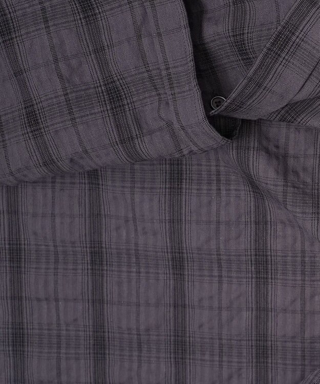 WEGO クリンクルチェックシャツ（LS） ブラックチェック1