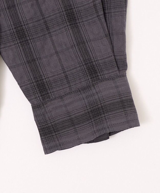 WEGO クリンクルチェックシャツ（LS） ブラックチェック1