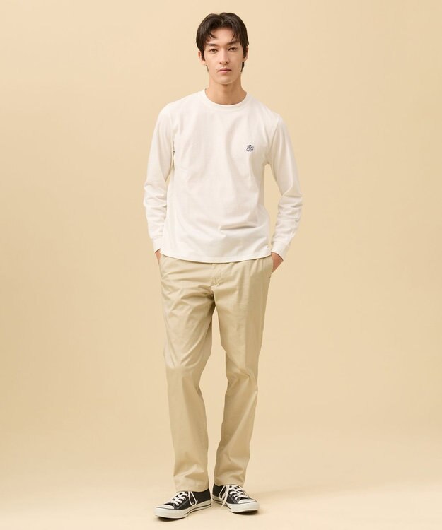 J.PRESS MEN オーバルワンポイント　ロングスリーブ Ｔシャツ ホワイト系