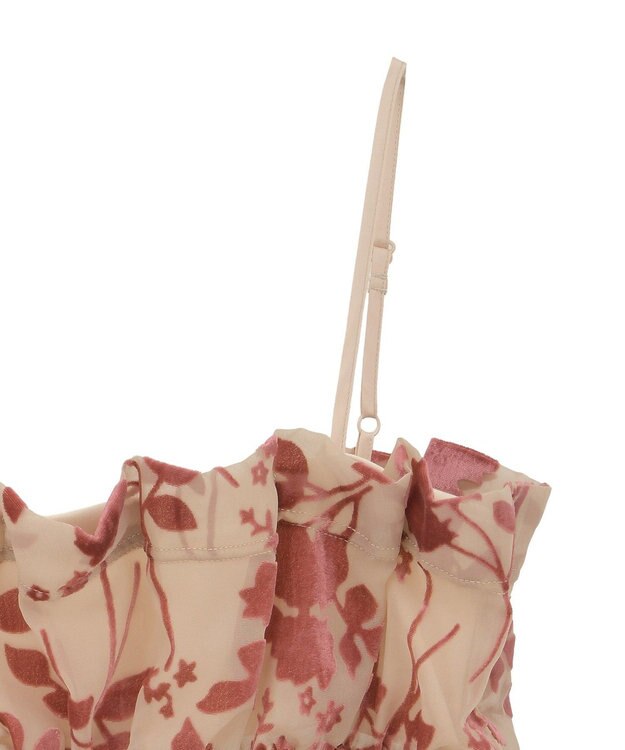 earth music&ecology ベロアフラワービスチェ Pink