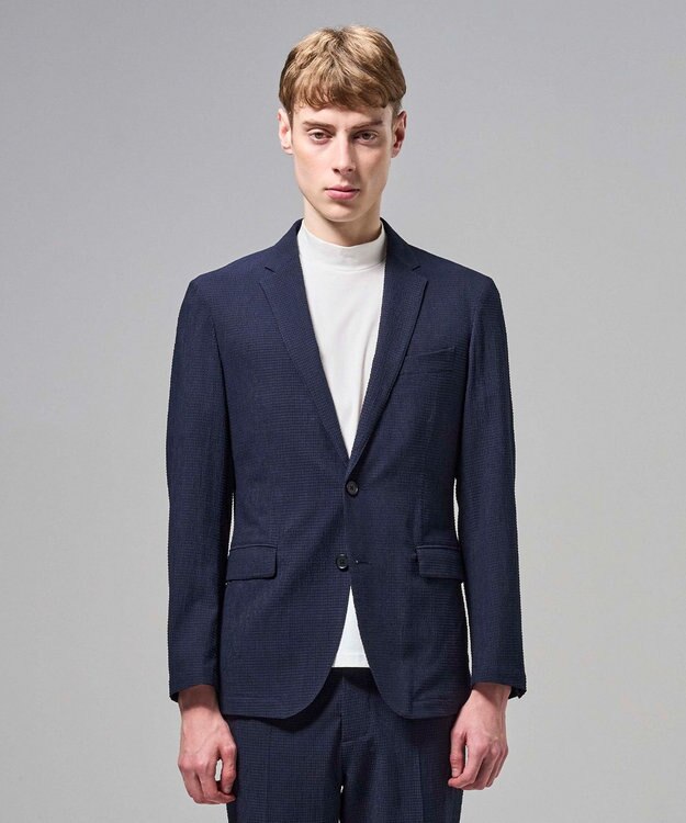 JOSEPH HOMME 新色追加【セットアップ対応】トリコサッカーストレッチ　 ジャケット ネイビー系