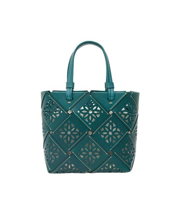 genten サスカットバスケット手提げバッグ＜S＞ ブルーグリーン