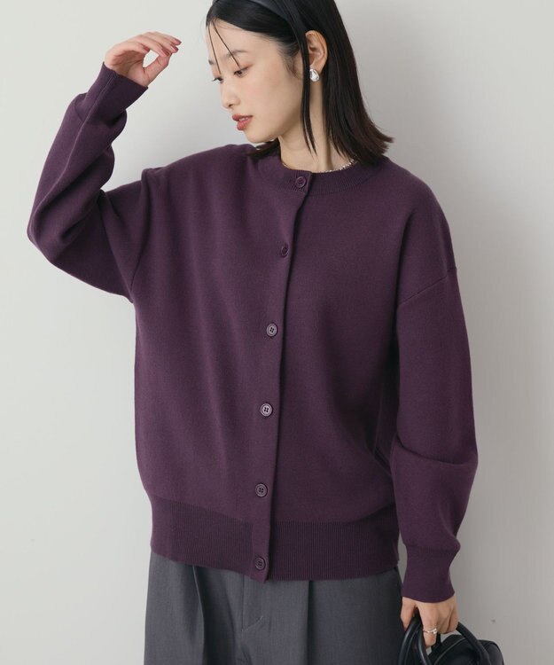 AMERICAN HOLIC コットンブレンドスポンディッシュカーディガン Wine