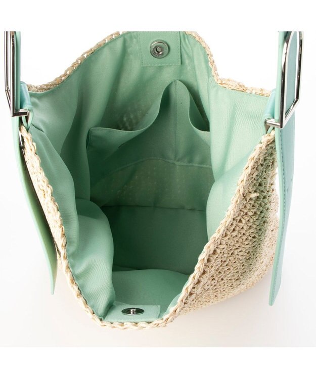 UNBILLION カシュカシュ cachecache / フリーハンドルクロッシェトートバッグ グリーン