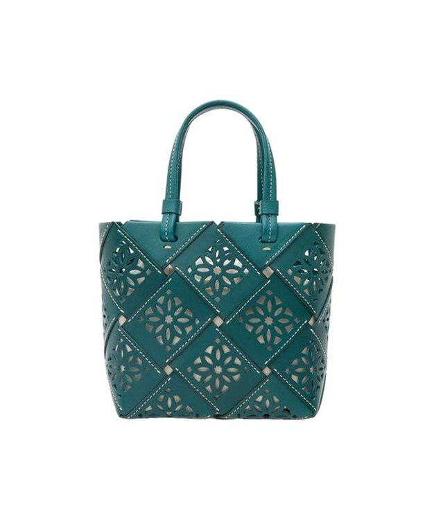 genten サスカットバスケット手提げバッグ＜S＞ ブルーグリーン