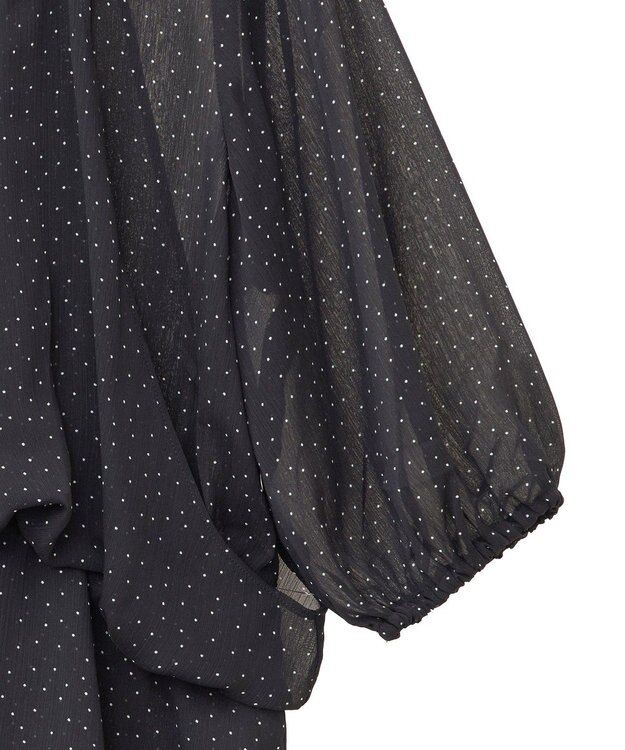 earth music&ecology レイヤードライクドット柄ブラウス Black