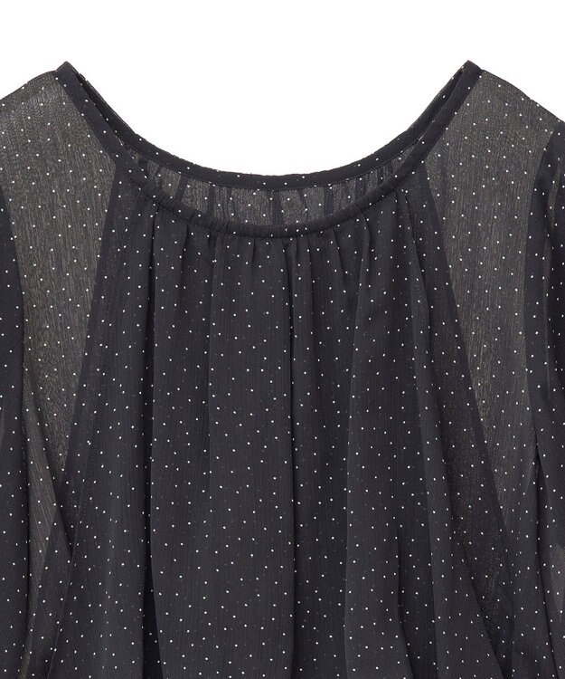 earth music&ecology レイヤードライクドット柄ブラウス Black