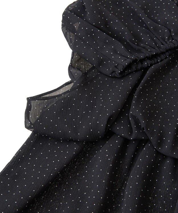 earth music&ecology レイヤードライクドット柄ブラウス Black