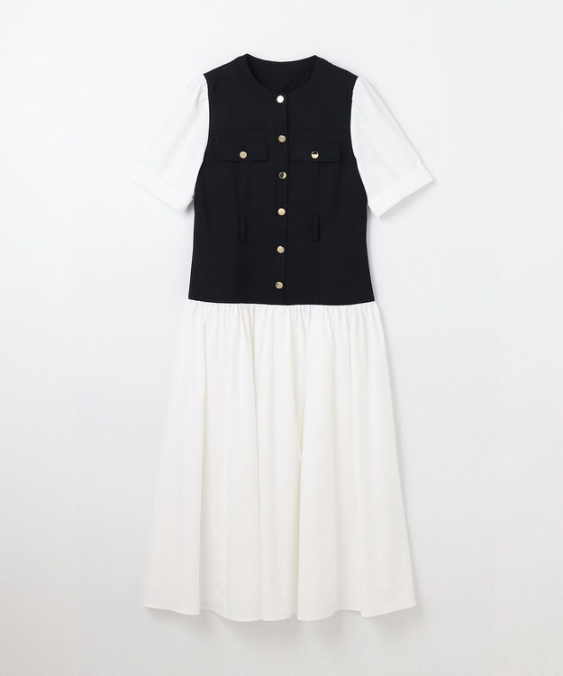 GRACE CONTINENTAL レイヤードコンビワンピース ブラック