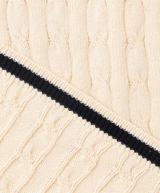 J.PRESS YORK STREET 【UNISEX】テープヤーンチルデン ニットベスト アイボリー系