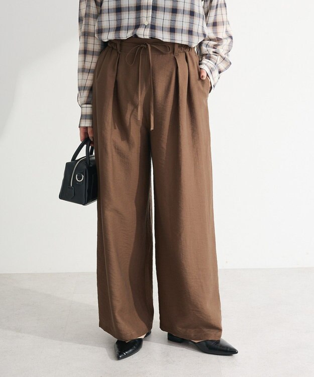 Green Parks 共ベルト付きツイルカラーパンツ