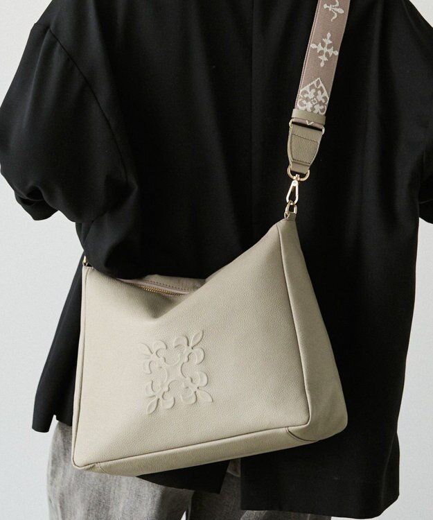 russet エンボスモノグラム2WAYショルダーバッグ(CE-1692) GrayBeige