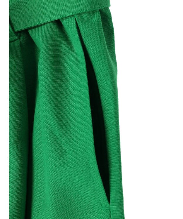 Green Parks 綿麻混リボン付ワイドパンツ Light Green