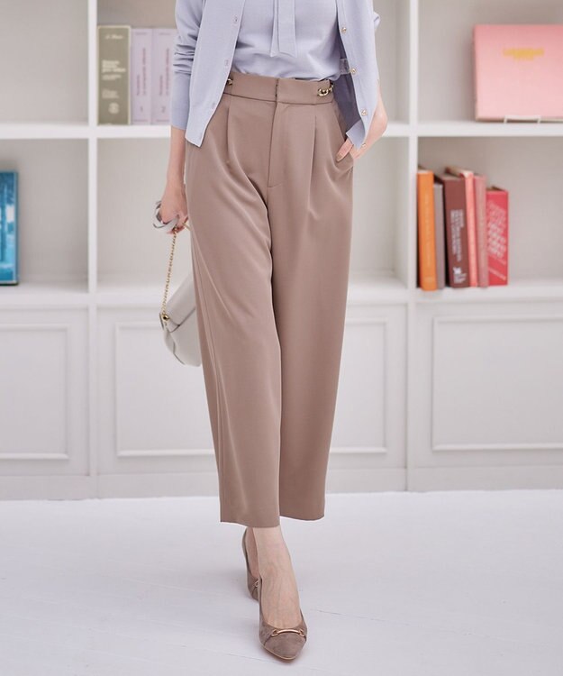 ANY SIS 【洗える】チェーンポイント ワイドパンツ モカ